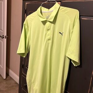 Neon green Puma, golf shirt
